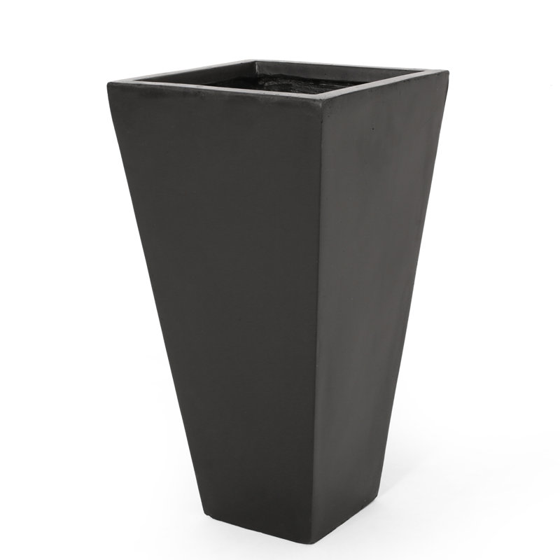 Modern Mgo Plant Pot, Black, 28.50" H x 13" W x 13" D