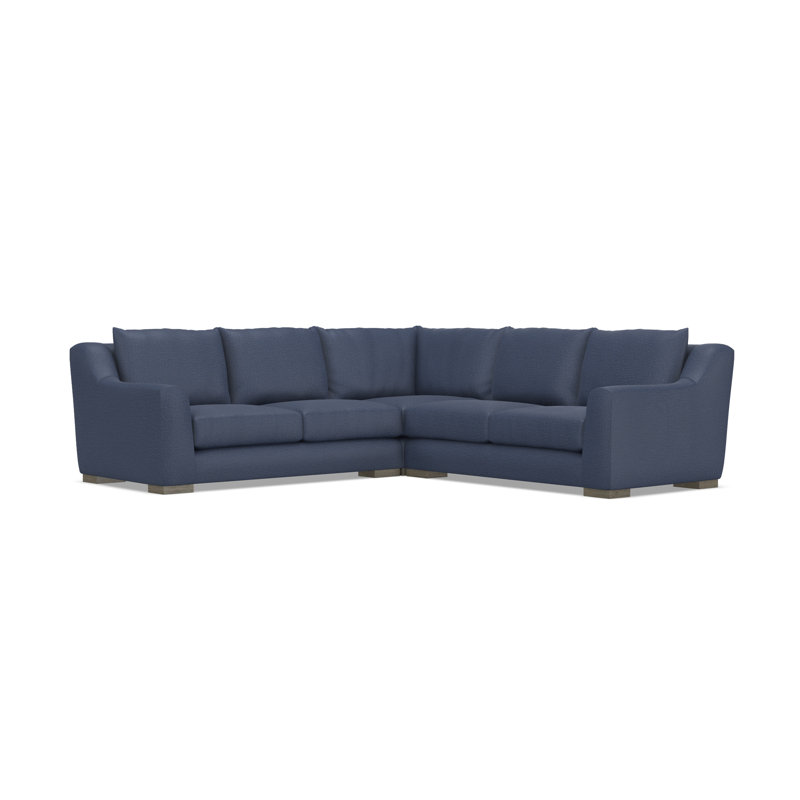 Sectional, Blue Polyester, 35" H x  110" W x 110" D, Symmetrical