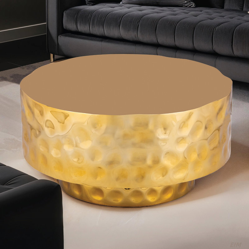Table basse de style moderne en métal, Doré