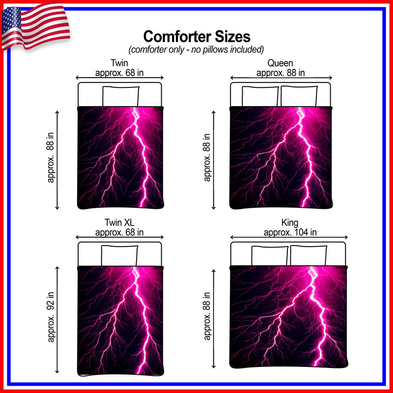 Pink Lightning Bolt Comforter, Twin