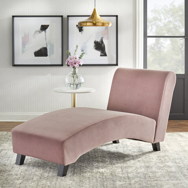 Lozko Velvet Chaise Lounge, Dusty Rose