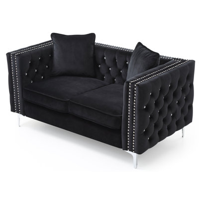 Paige 63in Loveseat, Black