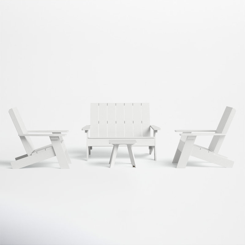 Byrnes 4 - Person Patio Conversation Set, White