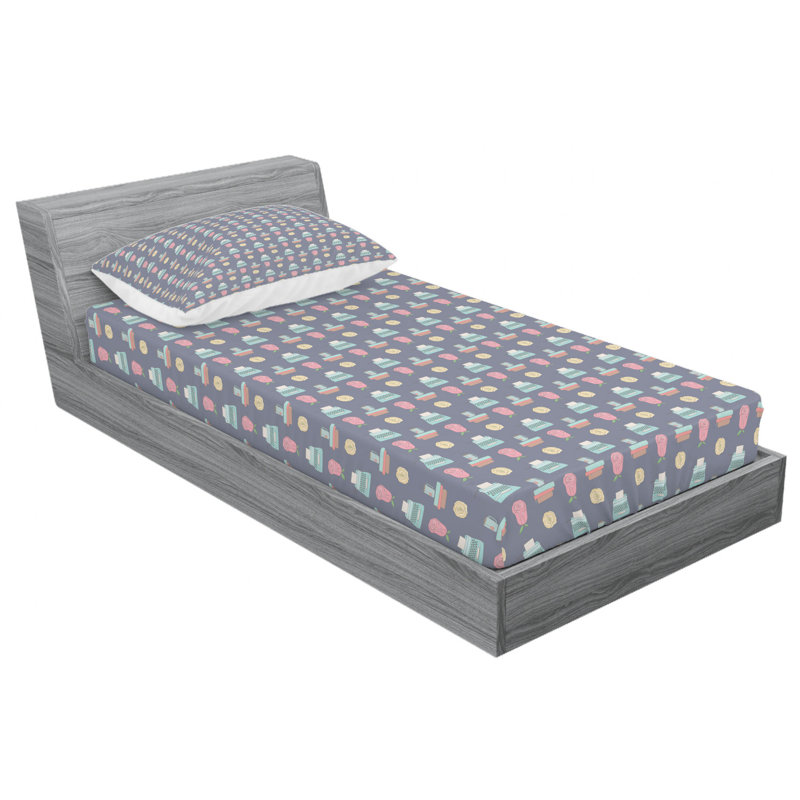Microfiber Floral Sheet Set, Twin Sheet Set with Fitted Sheet