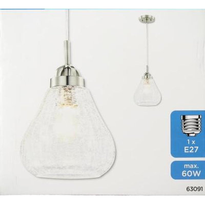 Rolph 1 - Light Brushed Nickel Teardrop Pendant
