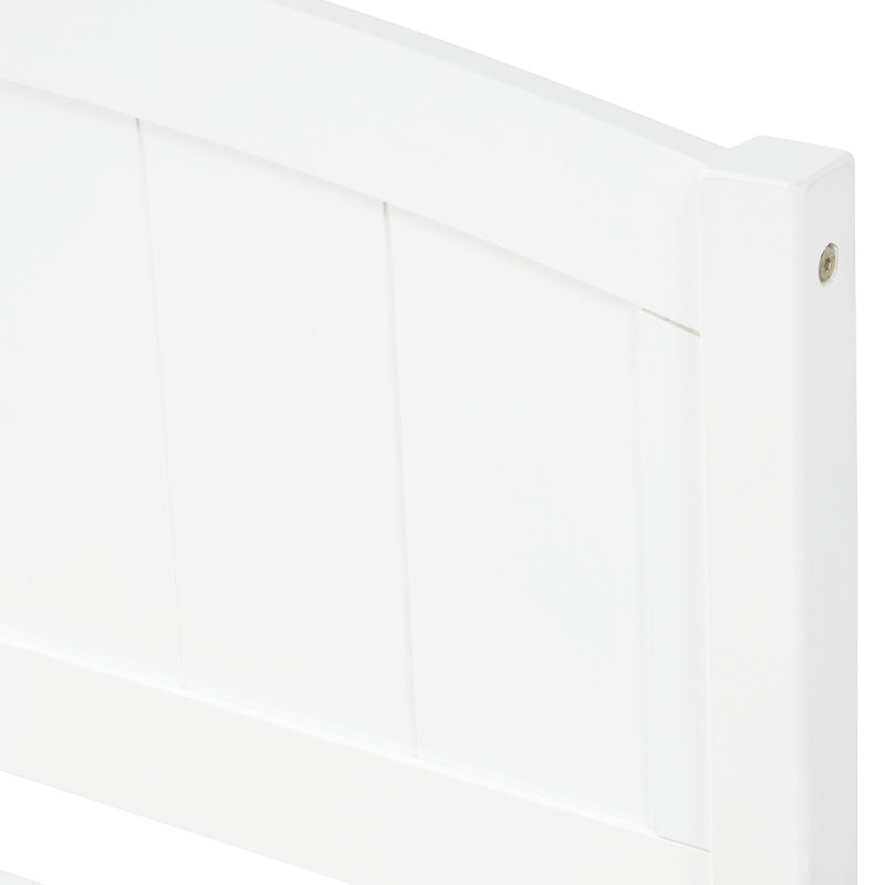 Lit plateforme simple avec lit gigogne blanc - Structure en bois pour lit gigogne de taille chambre à coucher, design moderne et intemporel
