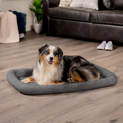 Faux Lambswool Crate Bolster Pet Bed