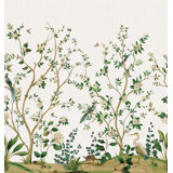 Floral Grass Cloth Wallpaper