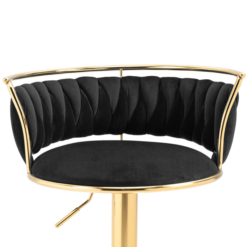 Tabouret de bar Christal, Noir, Or