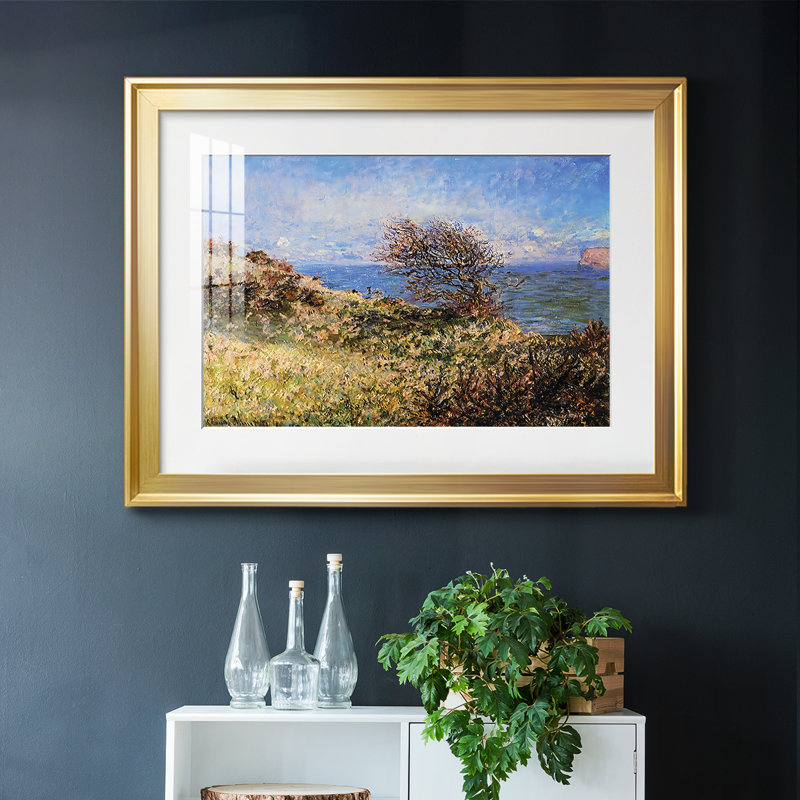 On The Cliff At Fecamp, 1881, reproduction d'art sur papier, Or, H 19 po x l 27 po x P 1,5 po