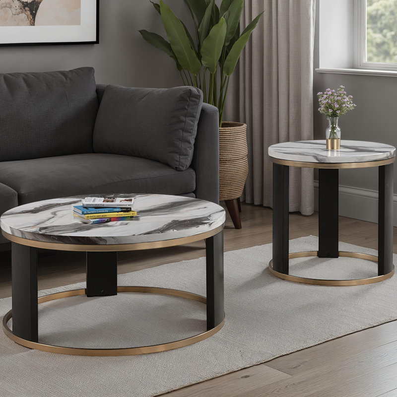 Table basse ronde de style contemporain