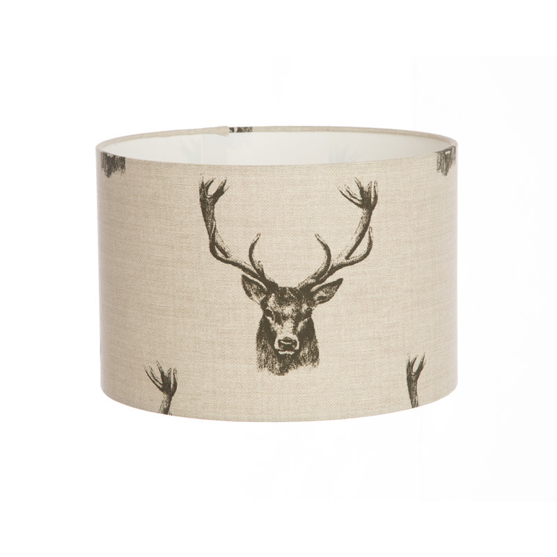 Cotton Drum Lamp Shade ( Screw On ) in Cream, 20cm H x 25cm W x 25cm D