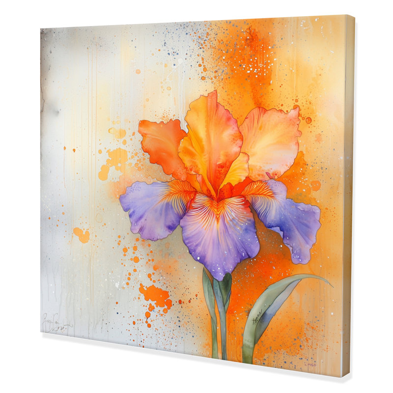 Mauve et orange, rêve éternel d'Iris II - salon d'art mural iris, H 30 po x l 30 po, Toile tendue, Ne s’applique pas