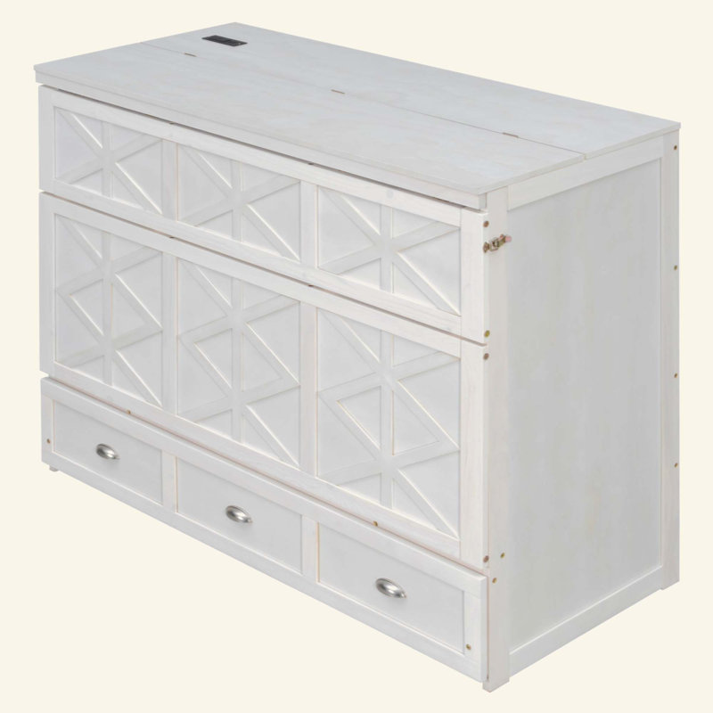 Lit escamotable avec grands tiroirs Murphy, White