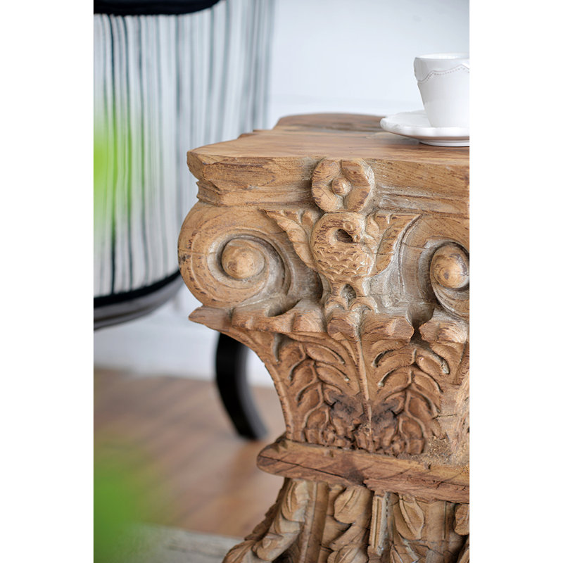 Tabouret d'appoint en bois massif Dorell