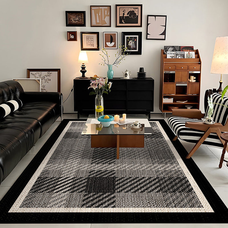 Tapis noir 78,74 po, Rectangle 6 pi 7 po x 8 pi 6 po