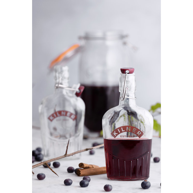 Set of 3 Clip Top Sloe Gin Bottles