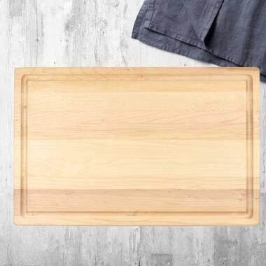 KitchenAid Gourmet Cutting Board with Non-Slip feet and Recessed Handles,  Thick Chopping Board with Edge-Grain Design, Charcuterie Board, 12x16-inch
