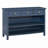Retro Console Table with 3 Storage Drawers, Entryway Table with 3 Water Hyacinth Woven Baskets-671686717
