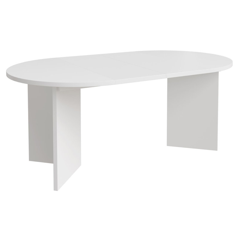 Extendable Round Dining Table, White