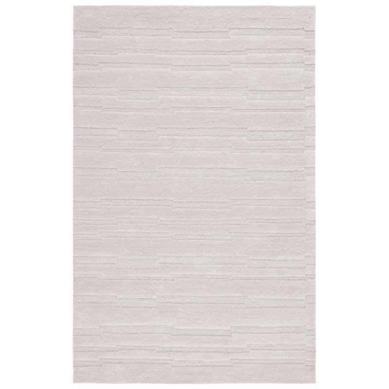 Elona Hand Tufted Wool/Cotton Area Rug in Beige, Rectangle 4' x 6'