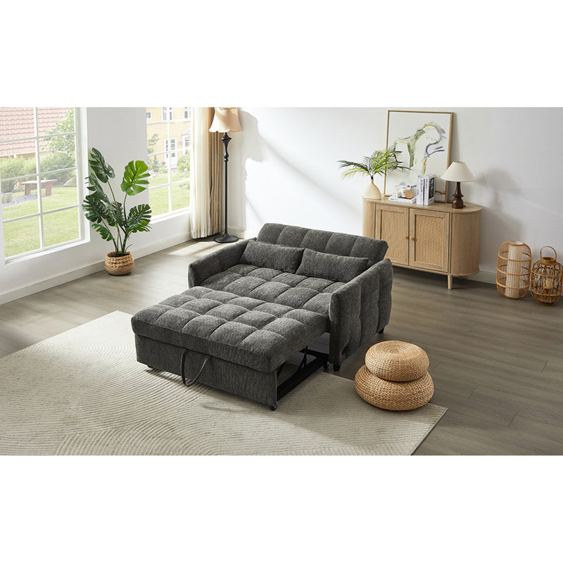 Lit gris avec support et fonction de charge réglable 52,8 po, 3 ports, 2 coussins lombaires, style, Gris