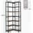 78.7-Inch Tall 7-Tier Industrial Corner Bookshelf With Smart Space-Saving Design And Heavy-Duty Storage Capacity.-433039071