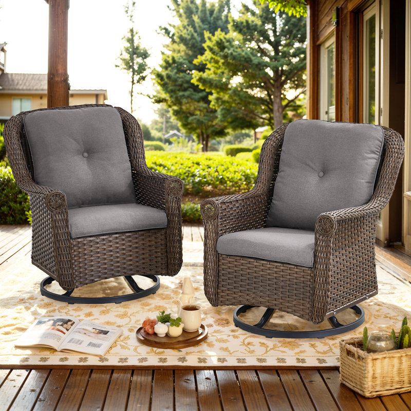 Fauteuils coulissants avec coussins Red Barrel Studio®, Gris