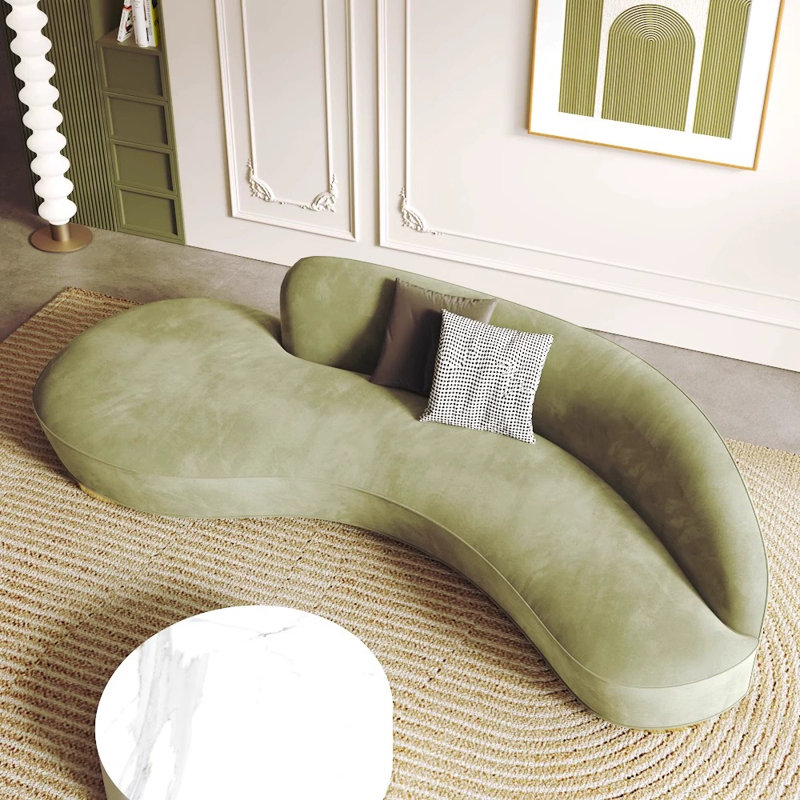 Simple Light Luxury Curved Green Sofa