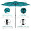 Parasol de marché 10 pi, cadre en acier avec manivelle et bouton poussoir inclinable-2076270903