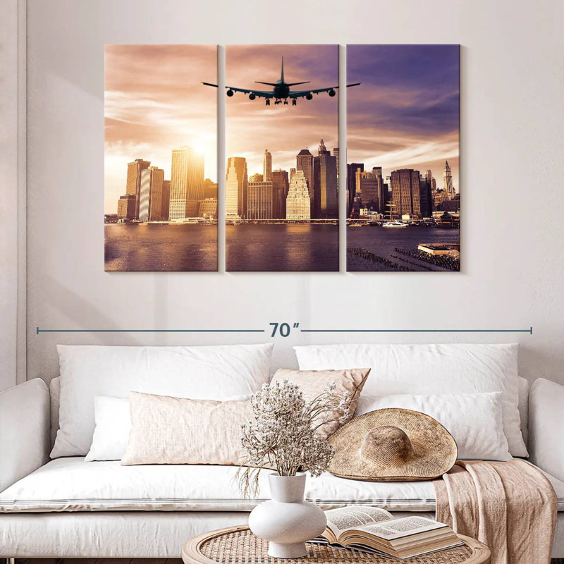 Mehar Airplane In The City, 32" H x 50" W