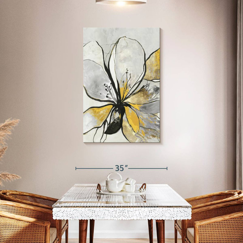 Harnek Outline Floral II, version jaune, H 45 po x l 30 po