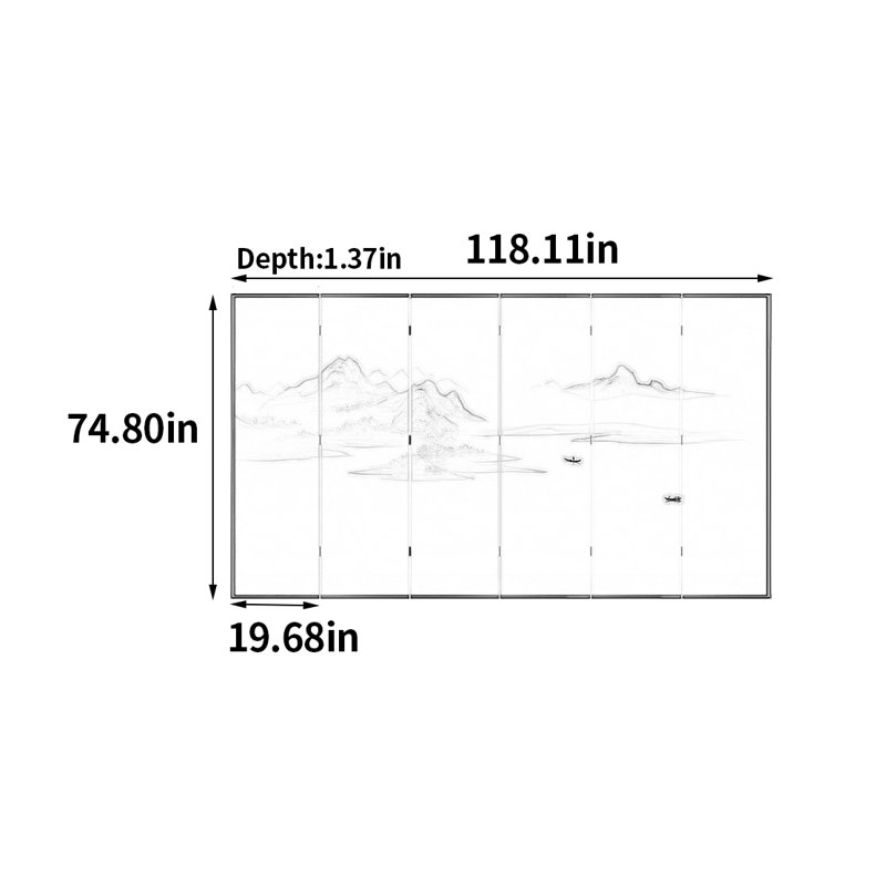 Paravent moderne simple, H 74,8 po x L 118,11 po