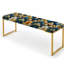 Banc floral rembourré or-135351377