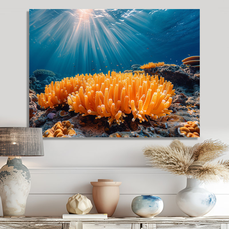 Richerson - impression d'art mural corail sous l'eau, H 24 po x l 32 po, Sans cadre
