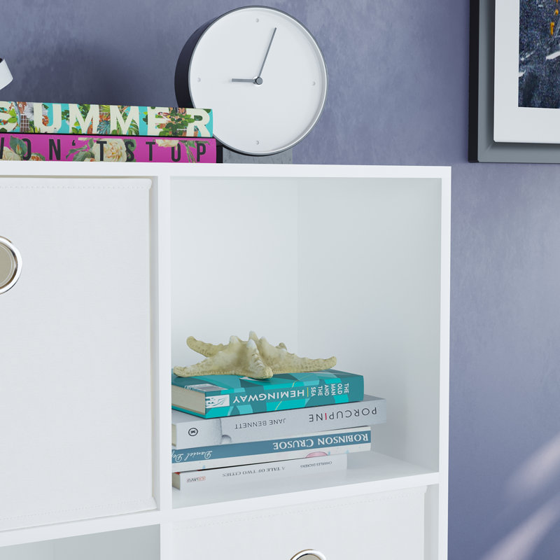 Herclides 96.5cm H x 64.5cm W Cube Bookcase, White
