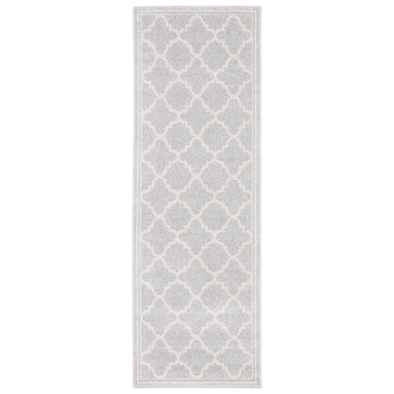 Ammundsen Geometric Area Rug, Runner 2'3" x 19', Light Gray/Beige