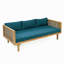 Lit de jour CLAREMONT 3 avec des accoudoirs en rotin (coussin en teck)-1099832746