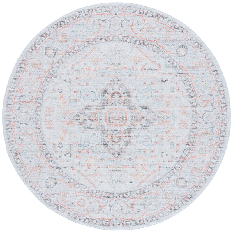 Farolt Performance Machine Washable Oriental Rug, Round 6'