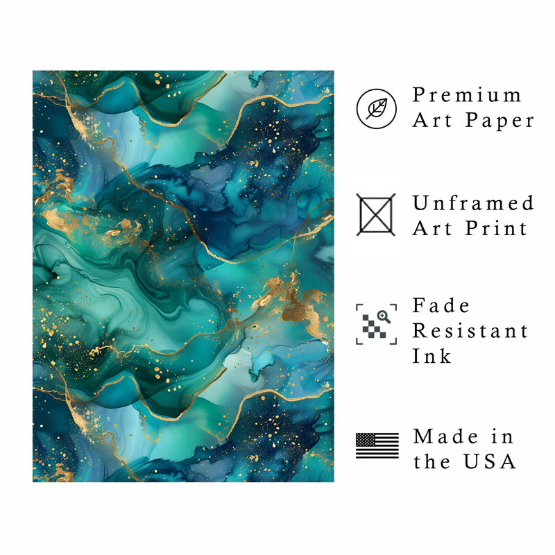 «Abstract Crystal Geode I», reproduction d'art moderne sans cadre, H 14 po x l 11 po