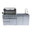 43-Inch 6-Burner 85000 BTU Deluxe Stainless Steel Gas Outdoor Kitchen Bar Barbecue Island Grill  + Rotisserie + Granite Countertops + Storage Cabinets & Drawers + Stainless Steel Sink/Faucet