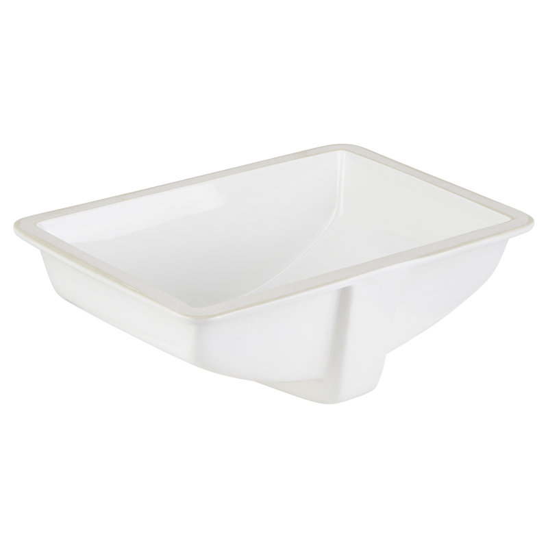 21" Myers Rectangular Porcelain Undermount Bathroom Sink, Glazed White