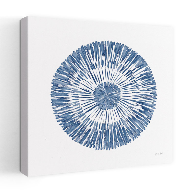 «Coastal Block Print II», art côtier abstrait bleu, H 24 po x l 24 po