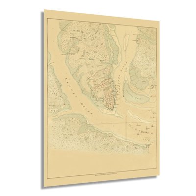 1780 Investiture of Charleston South Carolina Map Poster Wall Art on Paper