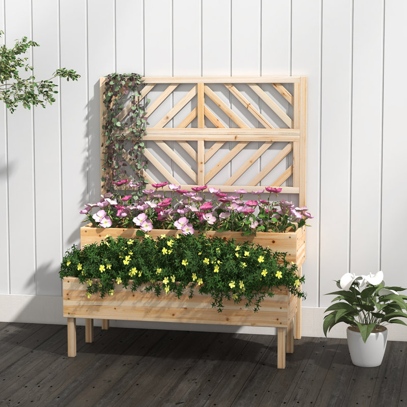 Nolic Wood Planter Box, Beige