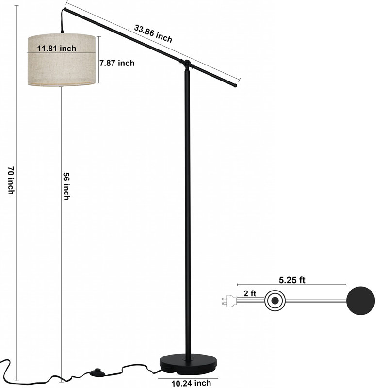 Lampe sur pied arquée 72,01 po Kerio