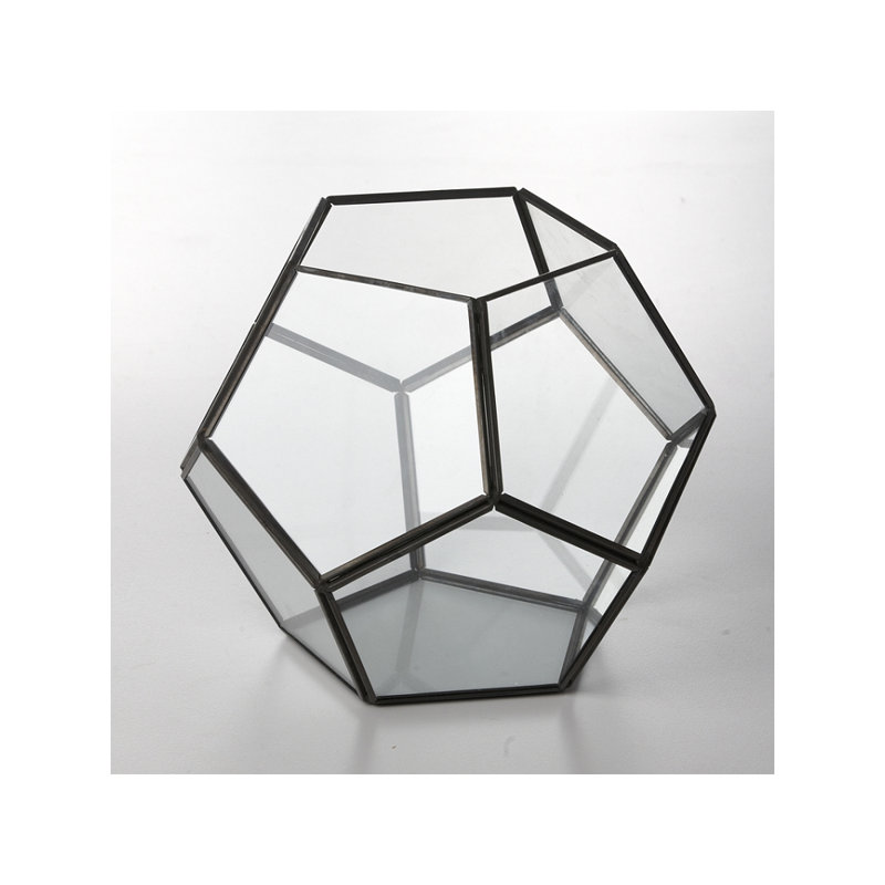 Terrarium en verre Melodie, Transparent/noir