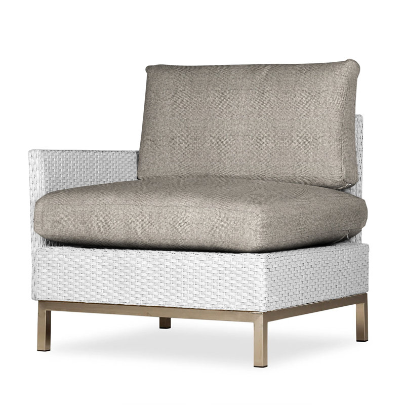 Elements Outdoor One Arm Lounge Chair, Cottage Pepper, White