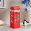 Grande boîte à bijoux en cuir 11,5 ", conception de téléphone britannique, rouge-25432027