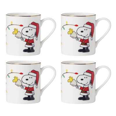 Snoopy Christmas Mugs, Set Of 4